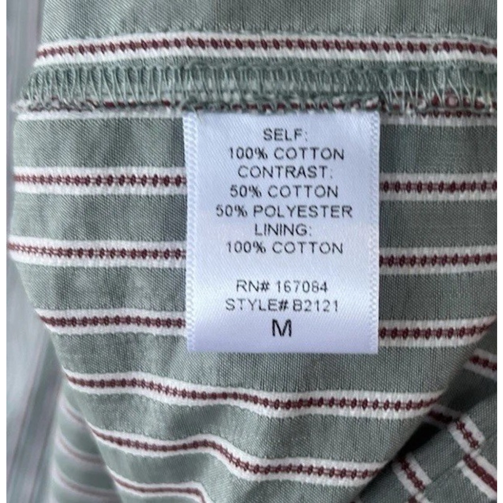 POMANDER PLACE Sage Stripe Embroidered Sadona Mini Dress Medium Cottage Prairie - Picture 11 of 11